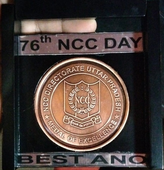 यूपी एन.एन.सी. निदेशालय लखनऊ में अयोजित एनसीसी 76th (75 वर्ष पूर्ण होने के उपलक्ष्य) स्थापना दिवस के अवसर पर सीएम गोल्ड मेडल/ Best ANO अवार्ड से सम्मानित किया गया। यह सम्मान वर्ष में एक बार समूचे प्रदेश के किसी एक ANO को, उसकी विशेष कार्यशैली और उपलब्धियों पर दिया जाता है।